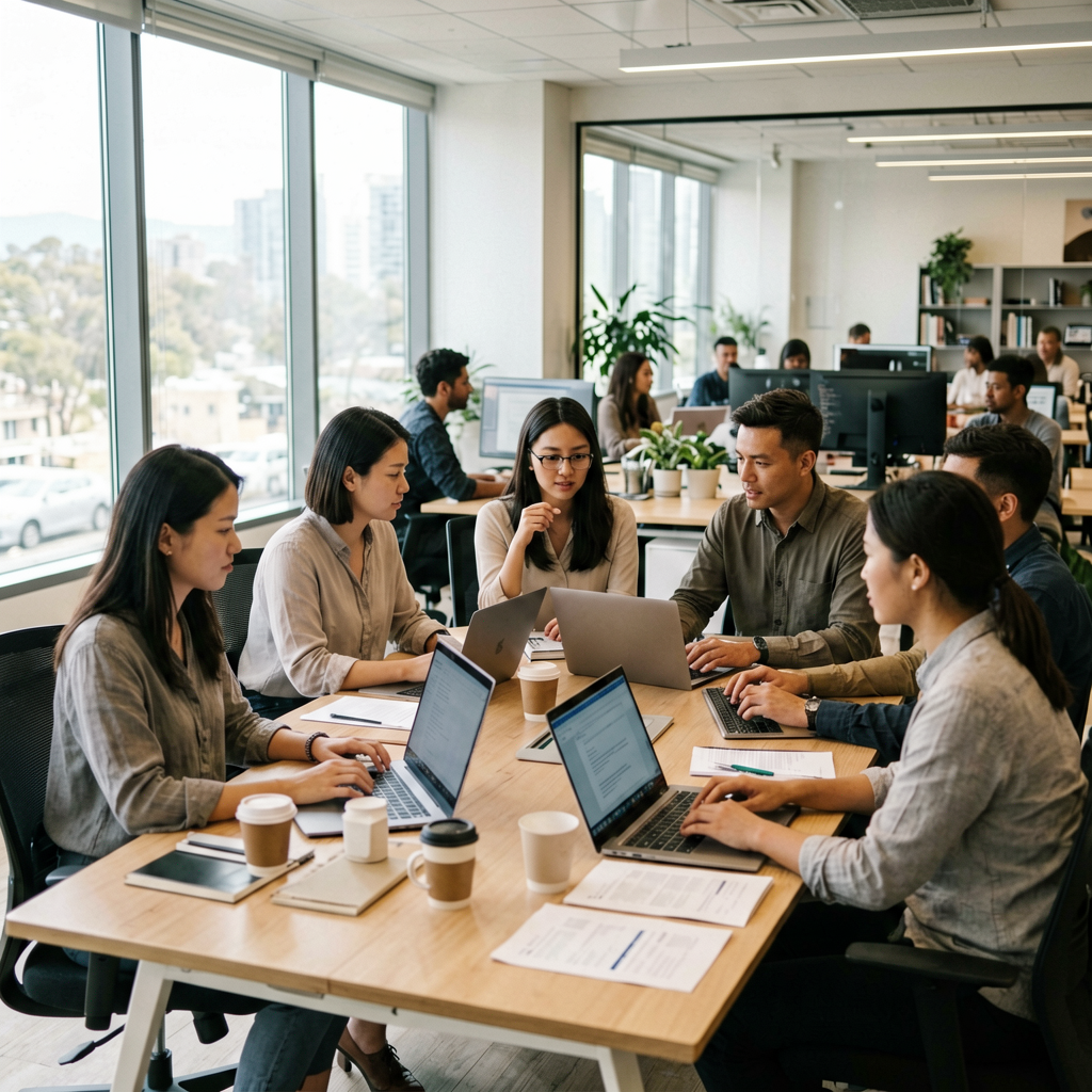 Illustrative image of learners on a campus
